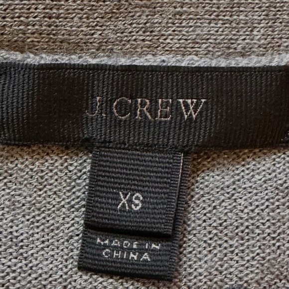 J. Crew Gray and Blue Cardigan Sweater with Polka Dot Pattern - Picture 2 of 9